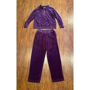 Christopher & Banks Women’s Purple Rhinestoned Sweat Set Size Medium